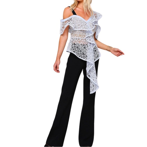 Self portrait floral lace draped top NWT - Picture 2 of 8